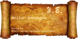 Weiler Bendegúz névjegykártya